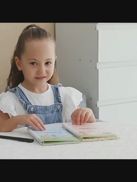 Byokart™ Premium Magic Practice Copybook, (4 BOOK +1 PEN + 10 REFILL)